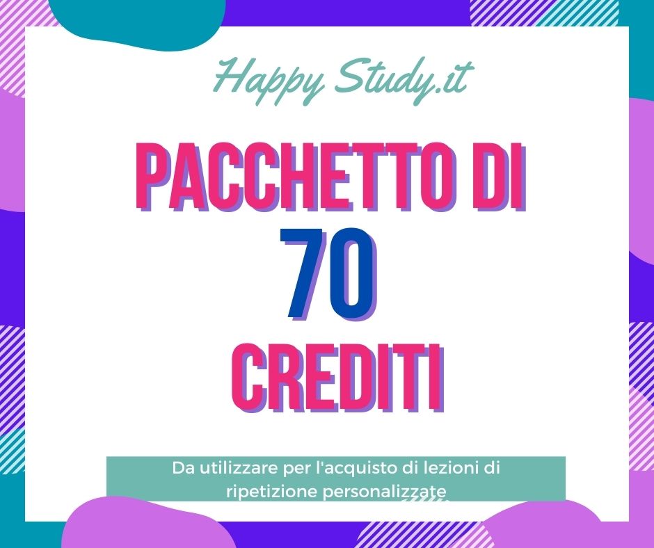 Ripetizioni online - Acquista il pacchetto da 70 crediti Happy Study