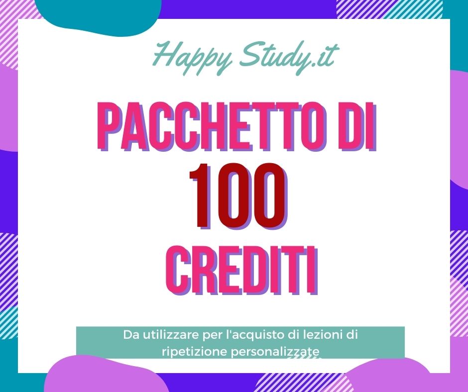 Ripetizioni online - Acquista il pacchetto da 100 crediti Happy Study